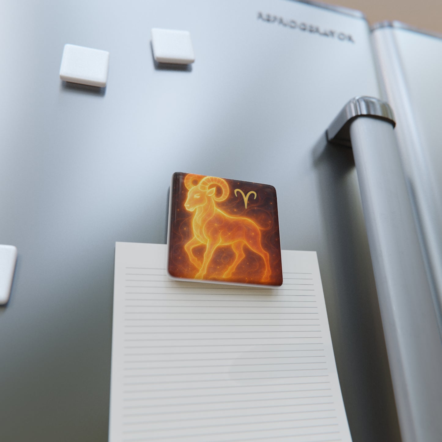 Aries Zodiac Porcelain Magnet, Astrology Gift, Ram Decor, Kitchen Accessory, Unique Wall Art