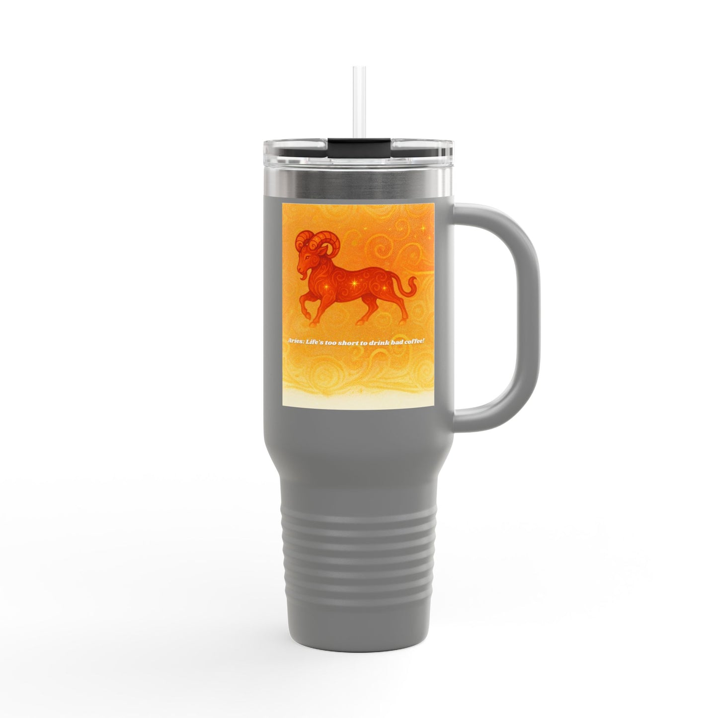 Aries Colorful Insulated Travel Mug - 40oz with Zodiac Design | Perfect for Gifts and On-the-Go