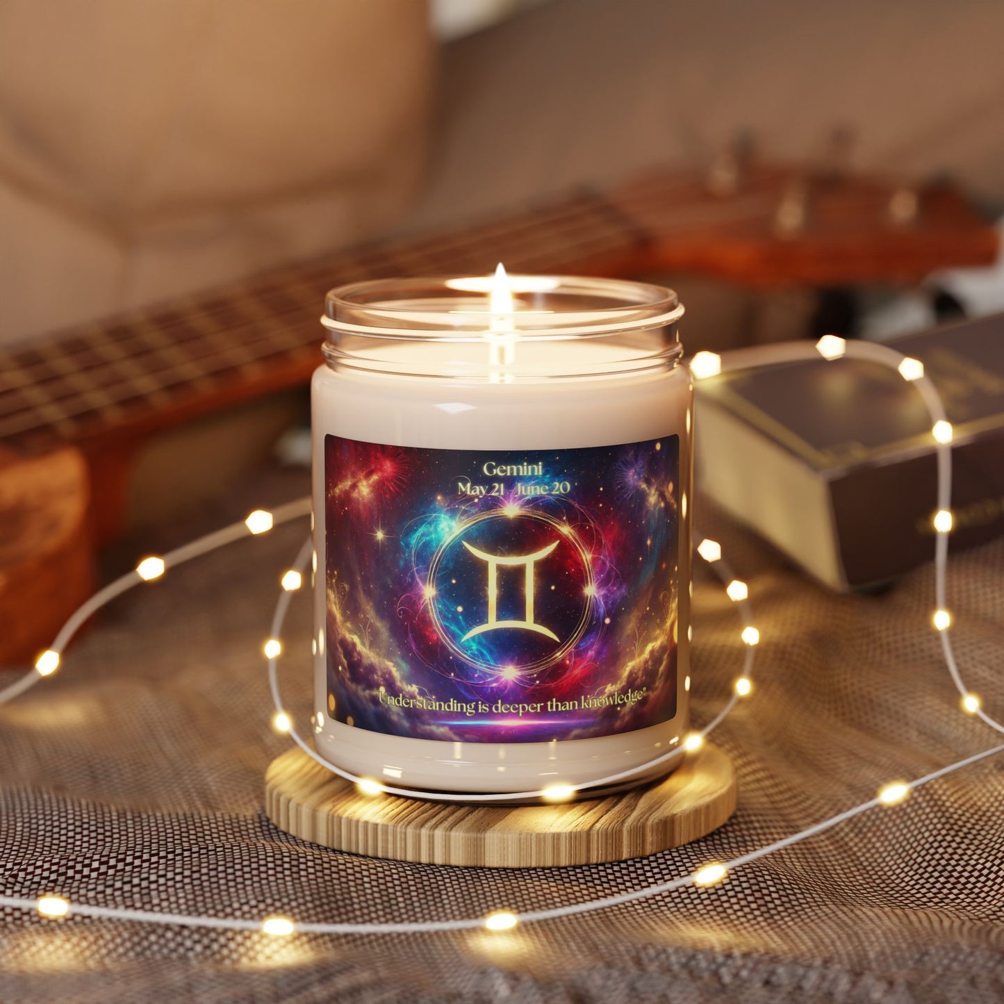 Gemini Zodiac Scented Soy Candle - 9oz with Astrological Design