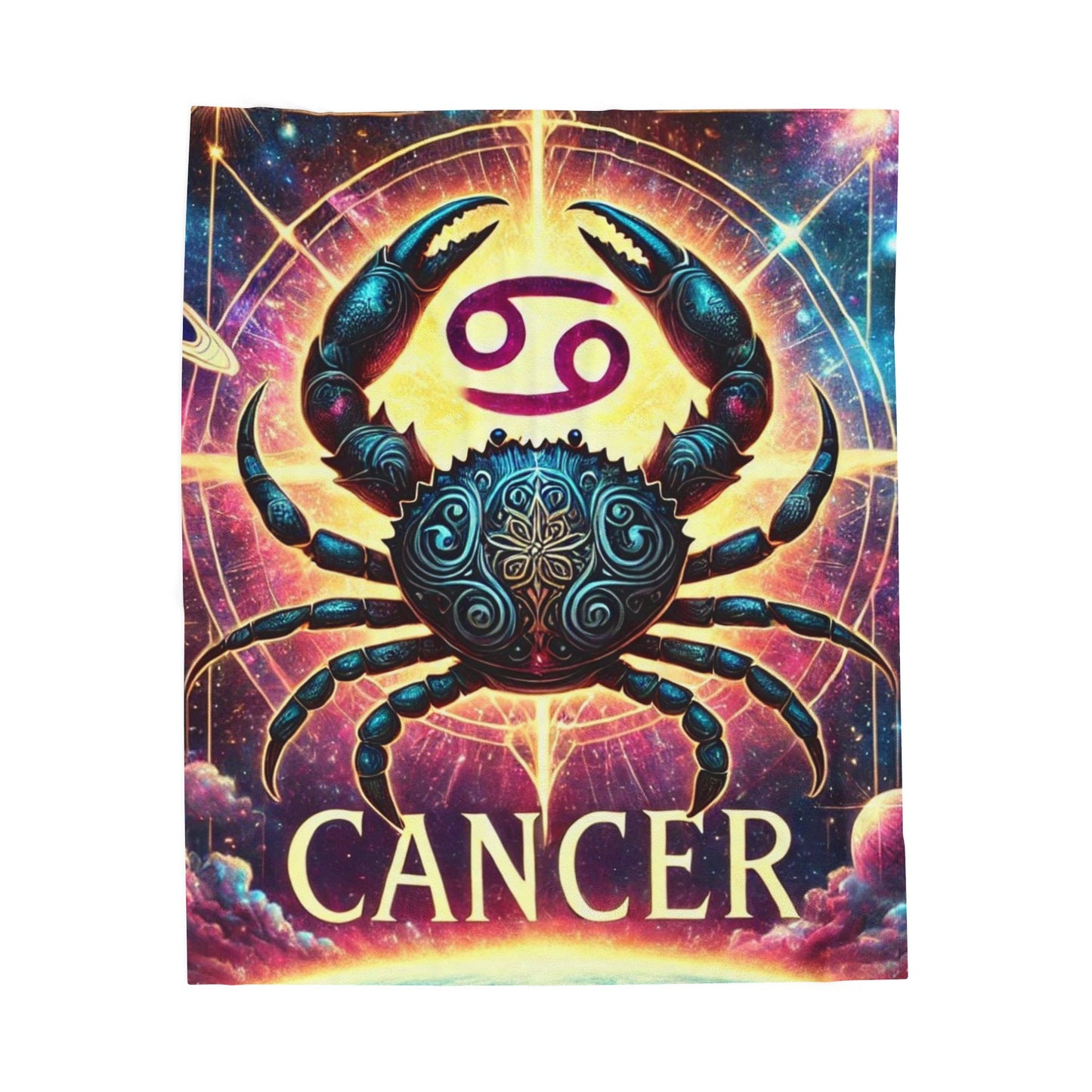Cancer Zodiac Velveteen Plush Blanket