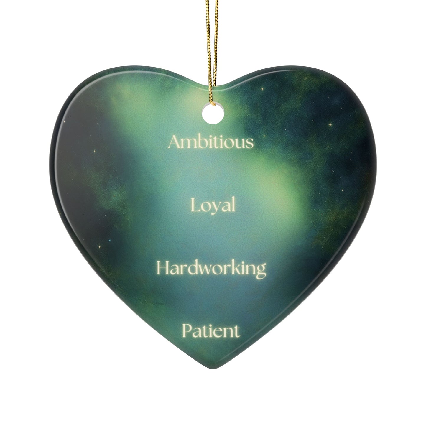 Capricorn Ceramic Ornament - 2-Sided Zodiac Holiday Decoration