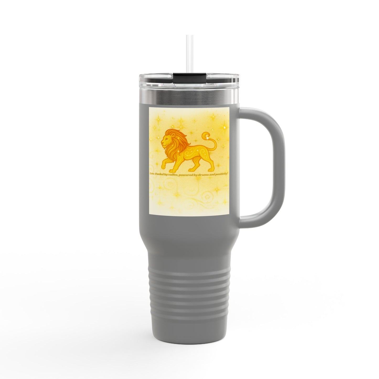 Vibrant Leo Lion Insulated Travel Mug - 40oz Tumblers for Adventurers