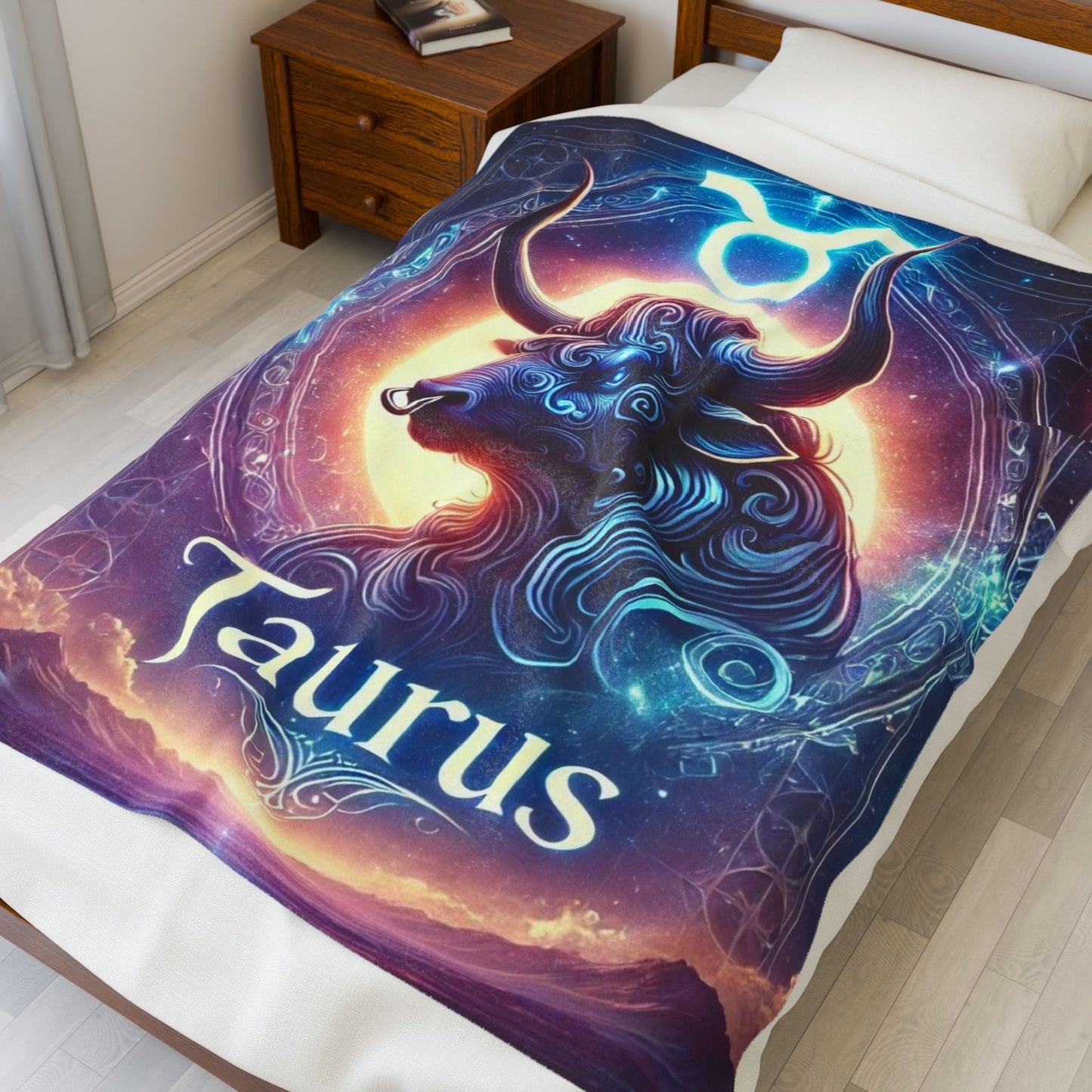 Taurus Velveteen Plush Astrology Blanket