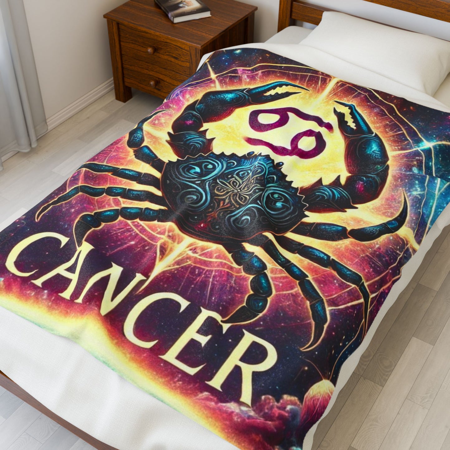 Cancer Zodiac Velveteen Plush Blanket