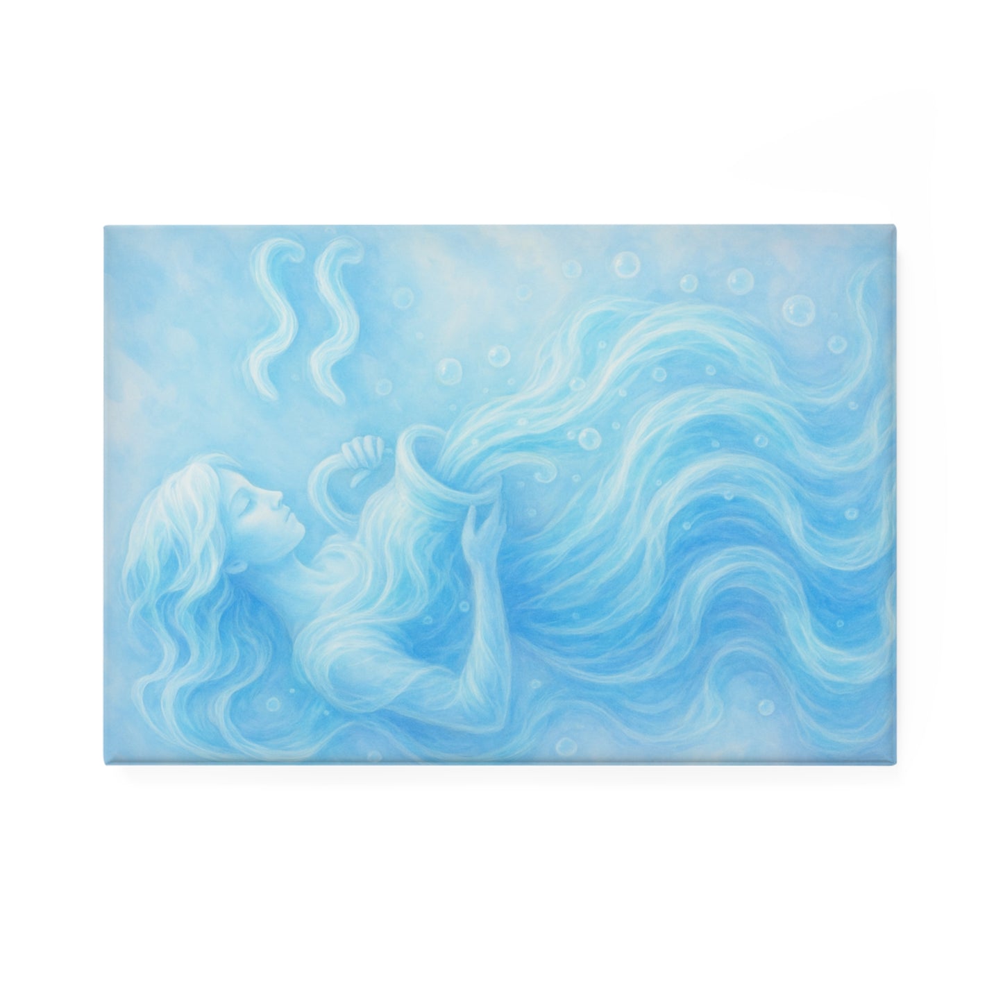Serene Aquarius Button Magnet, Airy Decor, Gifts for Aquarians, Inspirational Fridge Magnet, Cute Kitchen Decor, Coastal Home Accessories