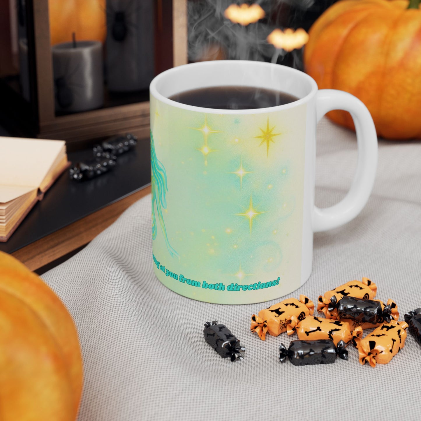 Gemini Zodiac Ceramic Mug - 11oz & 15oz - Mystical Twin Design for Astrology Lovers