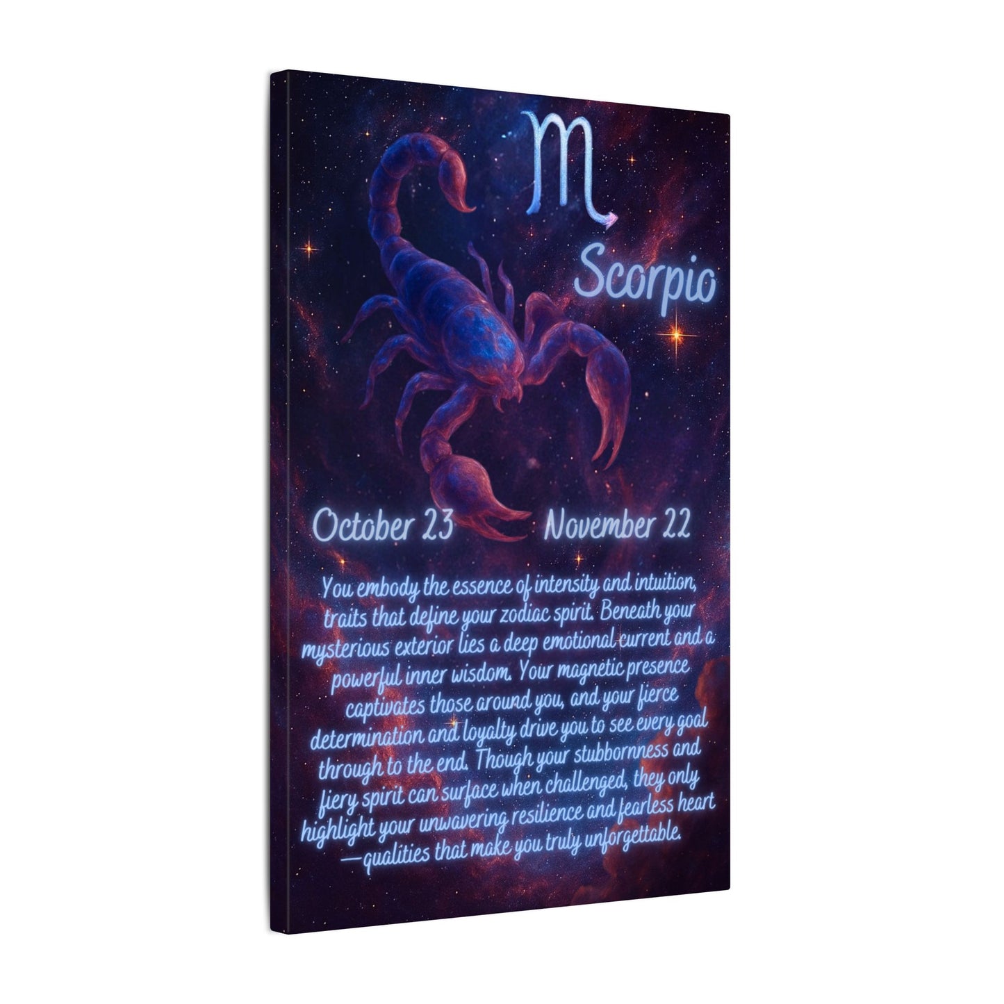 Astrological Wall Art - Scorpio Zodiac Decor with Meaningful Traits