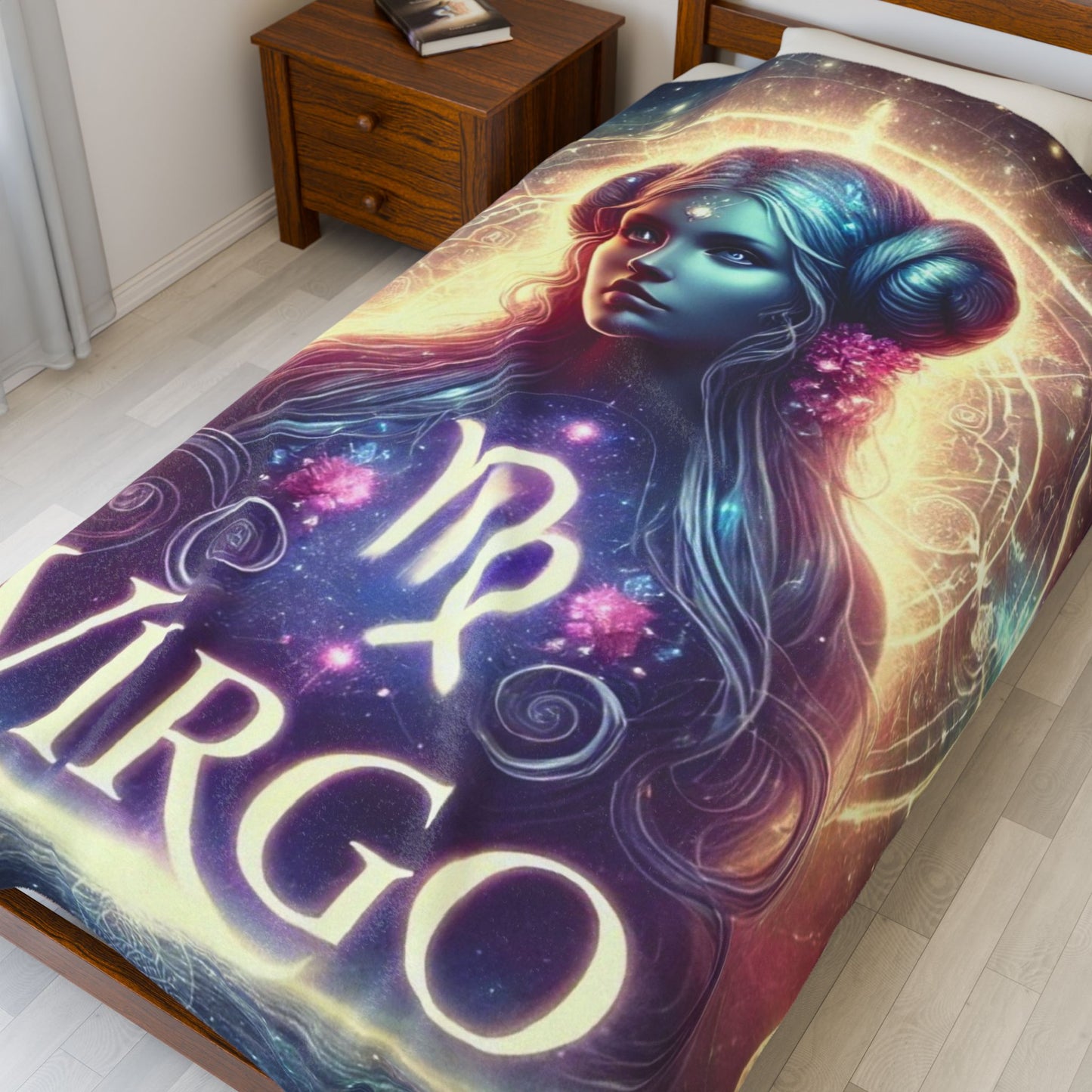 Virgo Velveteen Plush Blanket - Zodiac Astrology Cozy Throw for Astrology Lovers