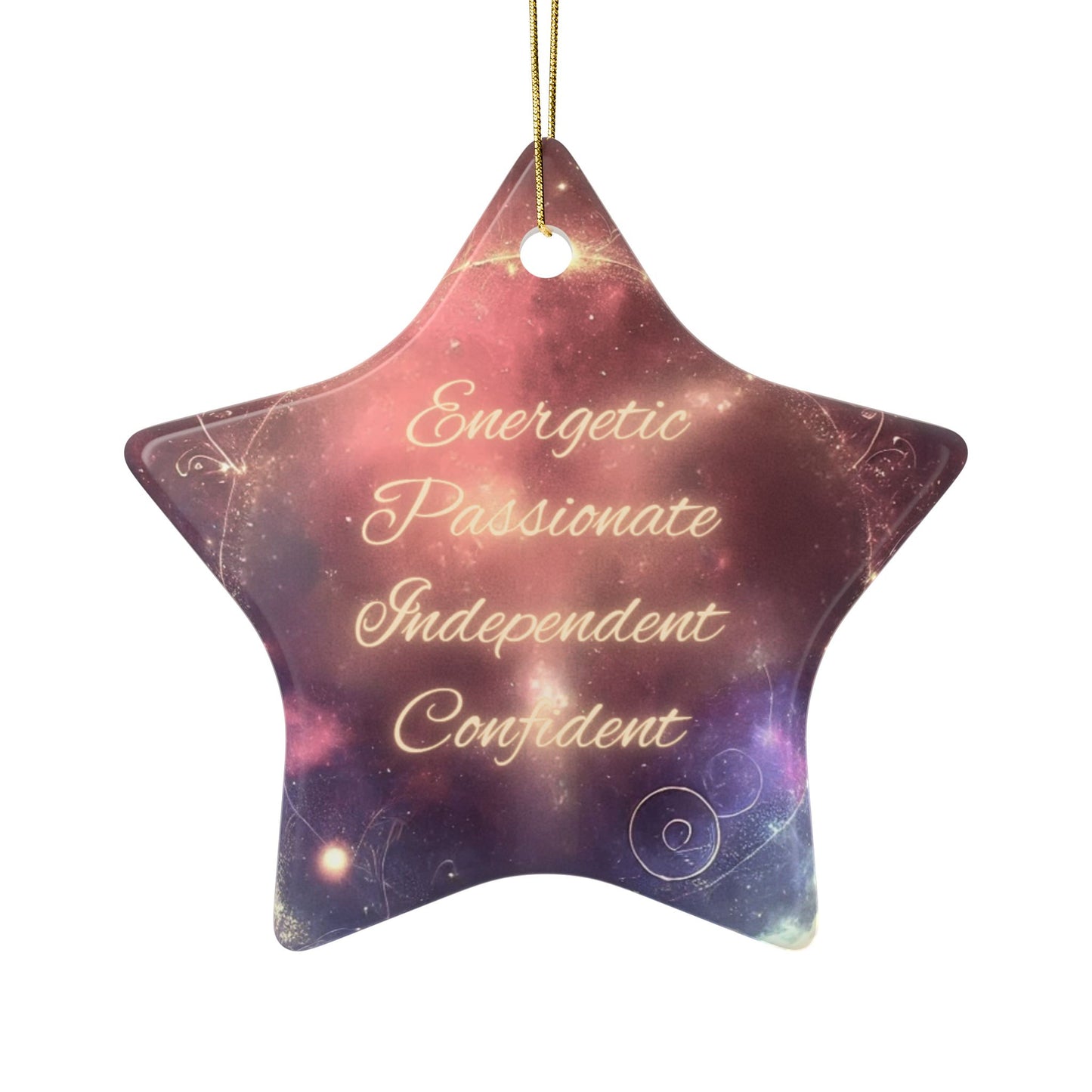Aries Zodiac Ceramic Ornaments | 2-Sided Print for Celebrations & Decor