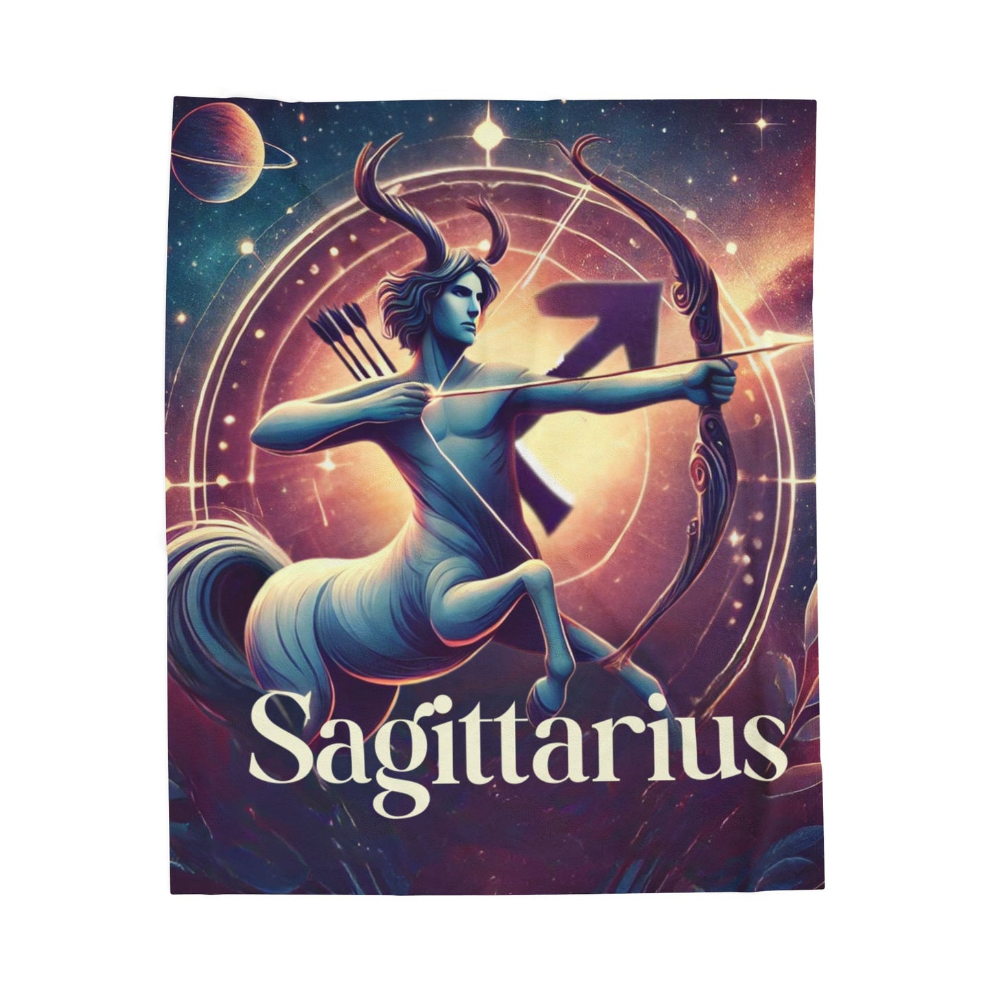 Sagittarius Velveteen Plush Blanket - Cozy Astrology Decor for Star Sign Lovers