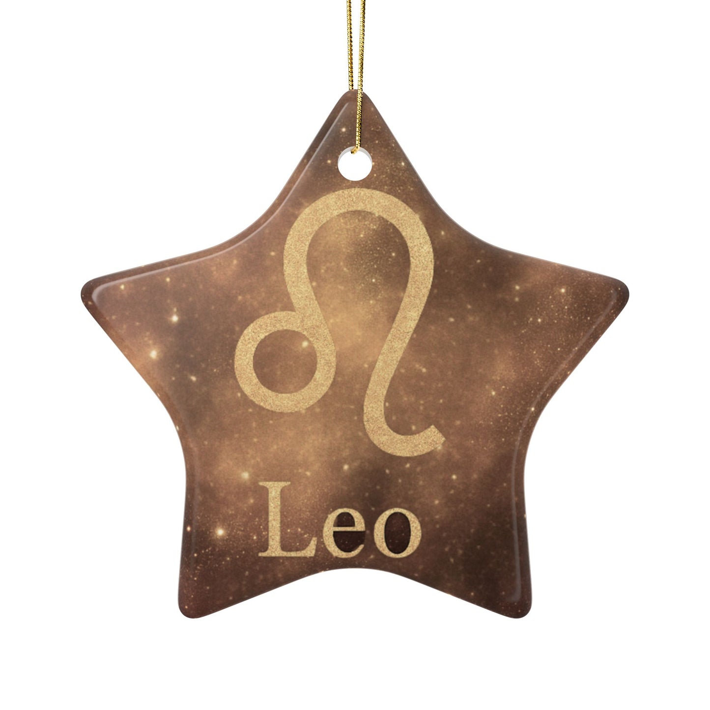 Leo Ceramic Ornament - Double-Sided Zodiac Decor for Astrology Lovers