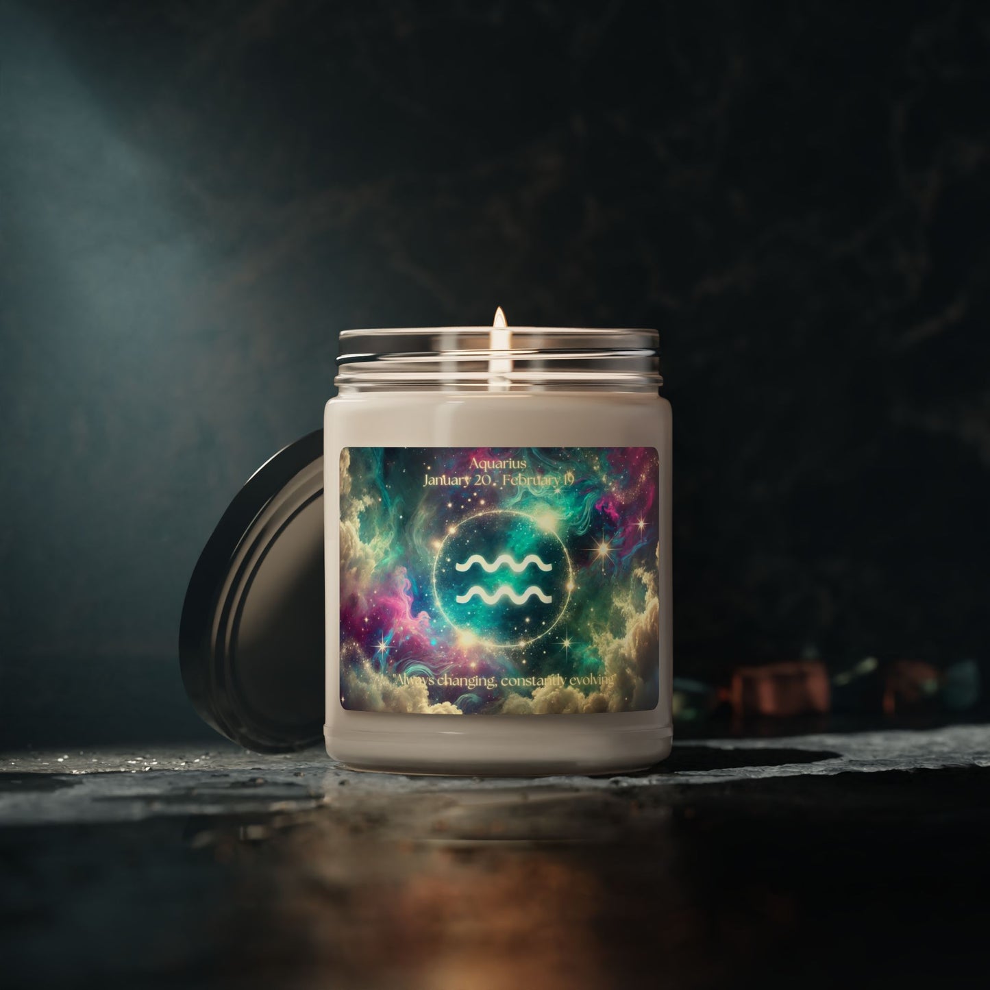 Aquarius Scented Soy Candle - 9oz Zodiac Candle for Astrology Lovers