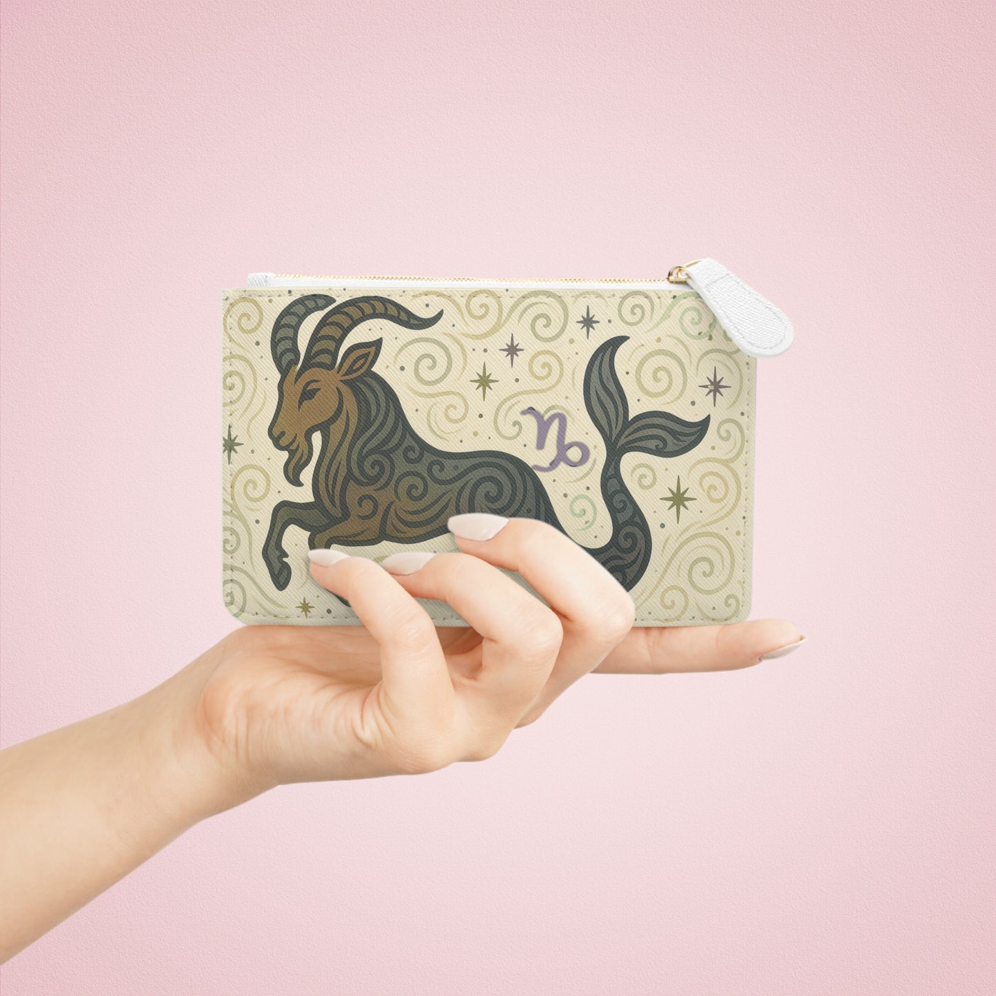 Zodiac Capricorn Mini Clutch Bag - Cute Astrology Pouch, Purse Organizer, Gift for Capricorn, Birthday Present, Celestial Accessory