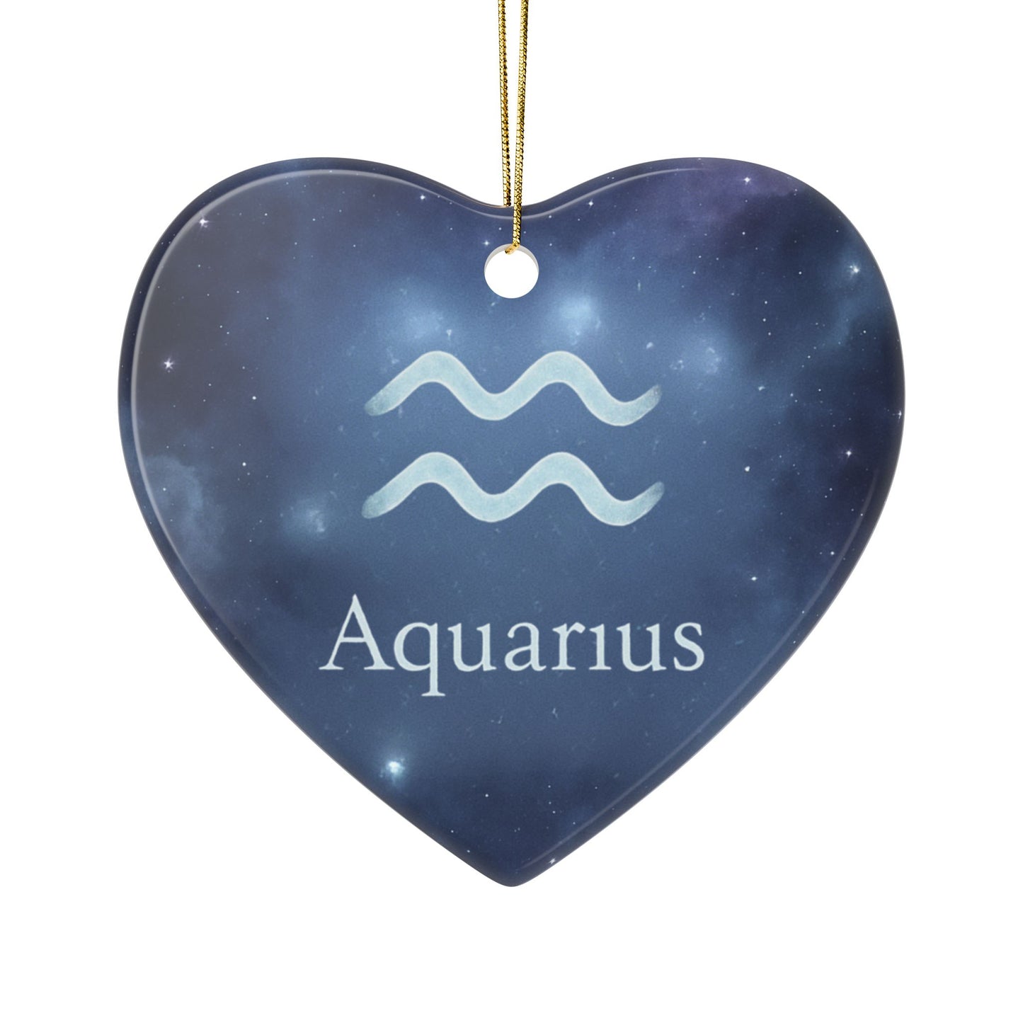 Aquarius Zodiac Ceramic Ornament – Unique & Creative 2-Sided Design