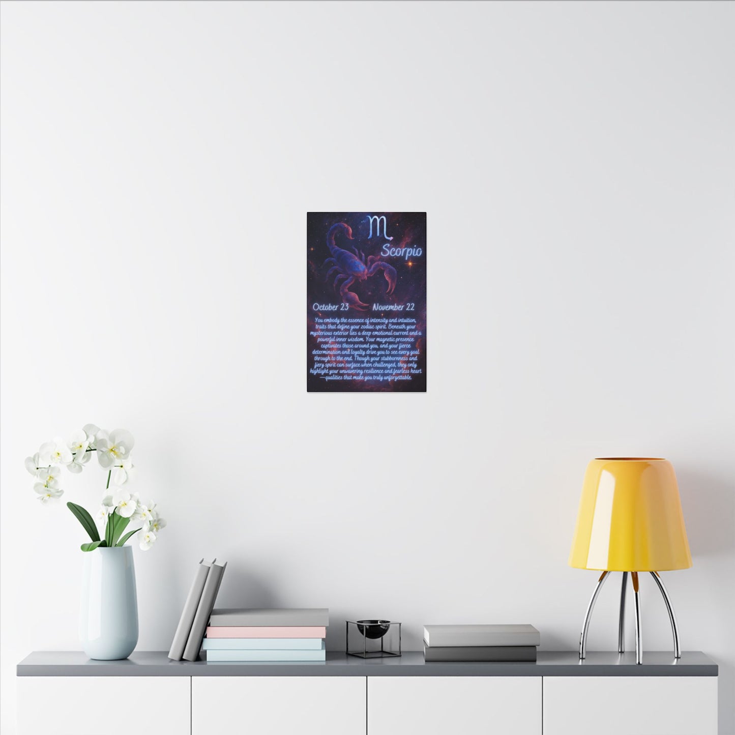 Astrological Wall Art - Scorpio Zodiac Decor with Meaningful Traits