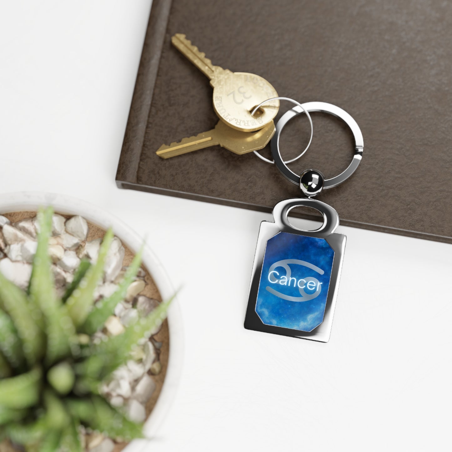 Cancer Photo Keyring, Custom Keychain Gift, Zodiac Key Holder, Astrological Keyring, Unique Keepsake