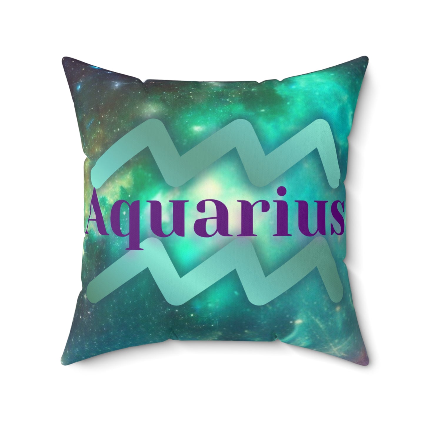 Aquarius Zodiac Square Pillow - Celestial Decor for Astrology Lovers