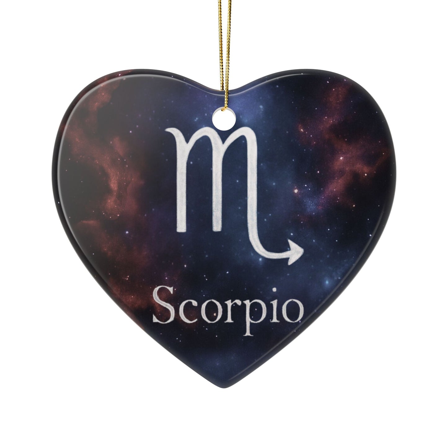 Scorpio Ceramic Ornaments - 2-Sided Astrological Charm for Personalized Holiday Decor