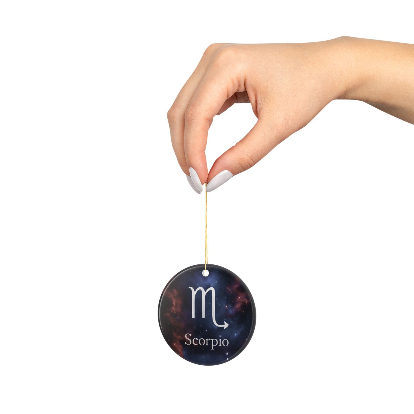 Scorpio Ceramic Ornaments - 2-Sided Astrological Charm for Personalized Holiday Decor