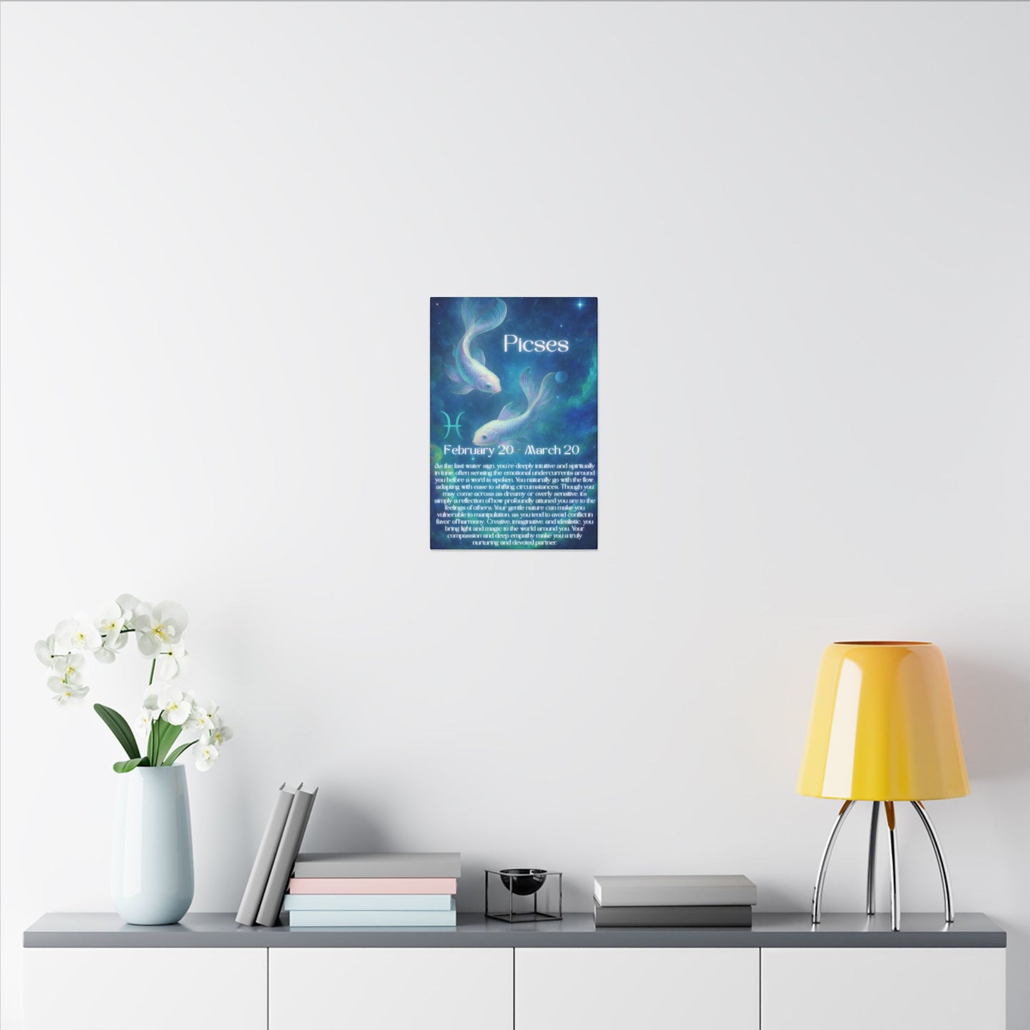 Pisces Zodiac Art Canvas Print - Astrology Home Decor for Spirituality Lovers