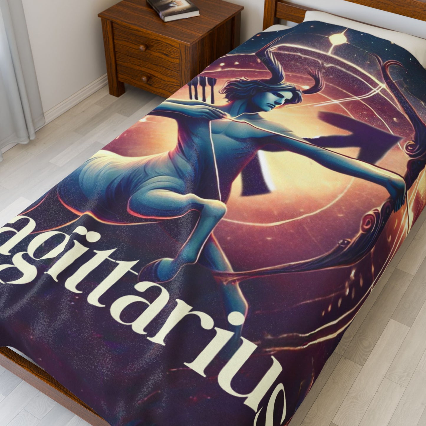 Sagittarius Velveteen Plush Blanket - Cozy Astrology Decor for Star Sign Lovers
