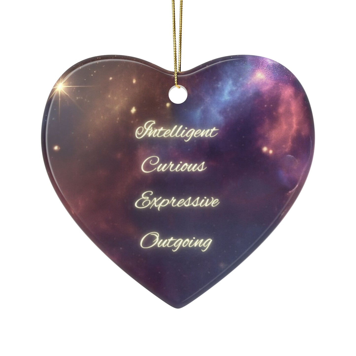Gemini Zodiac Ceramic Ornament - 2-Sided Design for Astrology Lovers