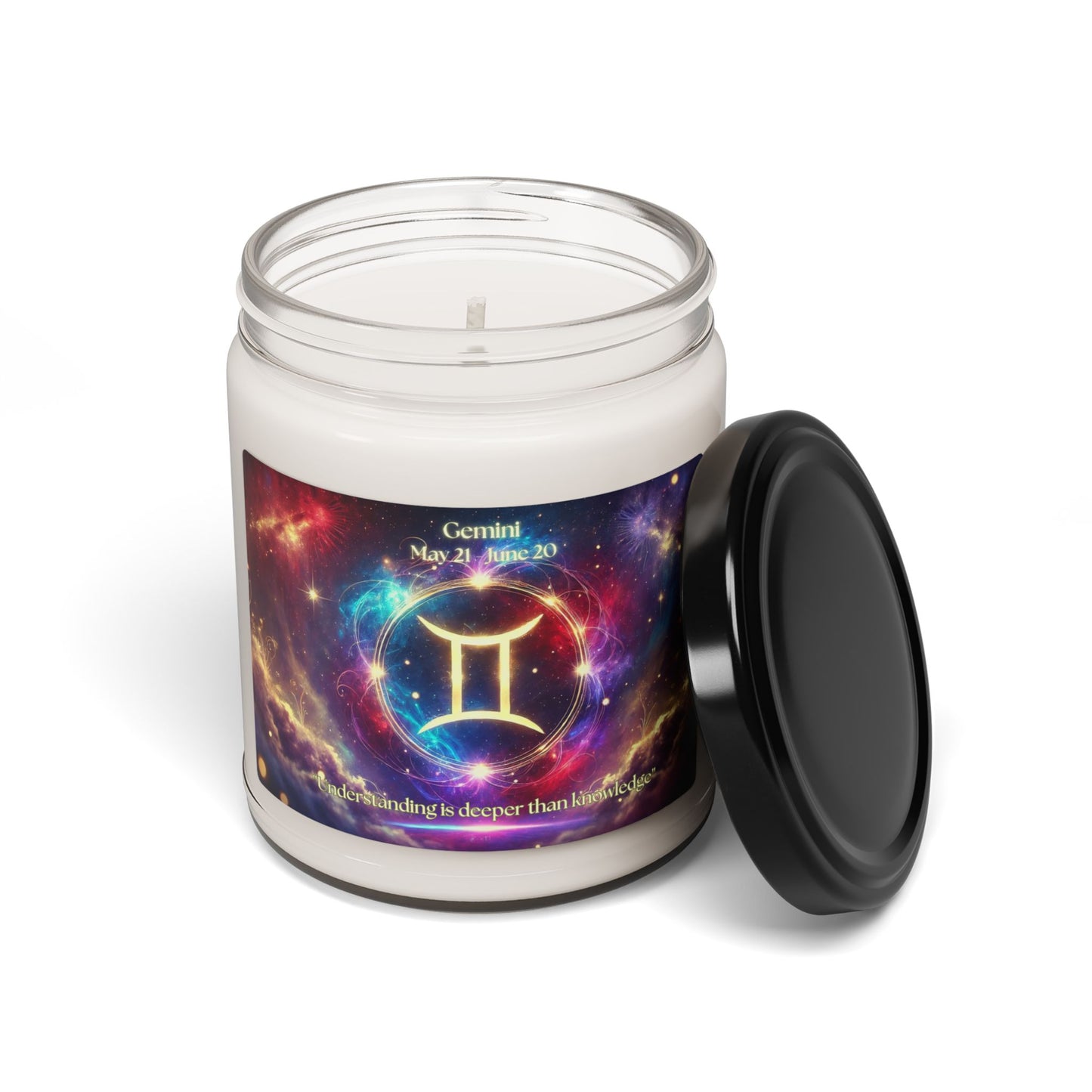 Gemini Zodiac Scented Soy Candle - 9oz with Astrological Design