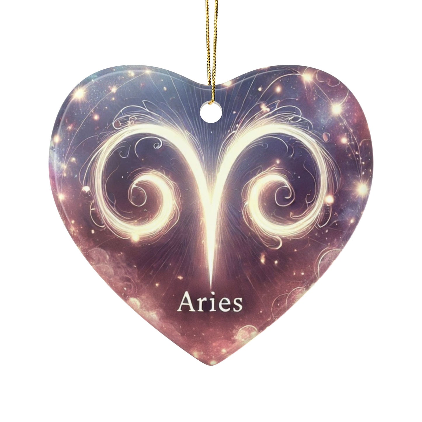 Aries Zodiac Ceramic Ornaments | 2-Sided Print for Celebrations & Decor