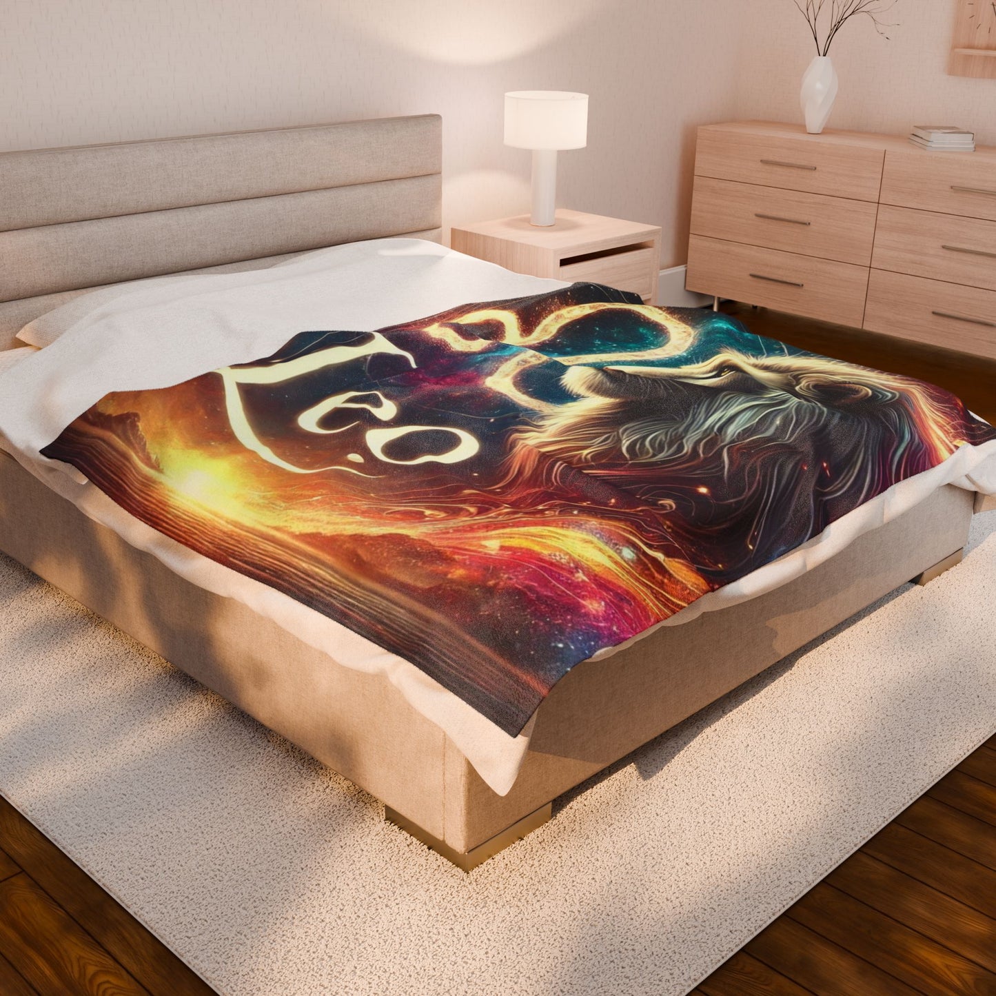 Leo Zodiac Velveteen Plush Blanket