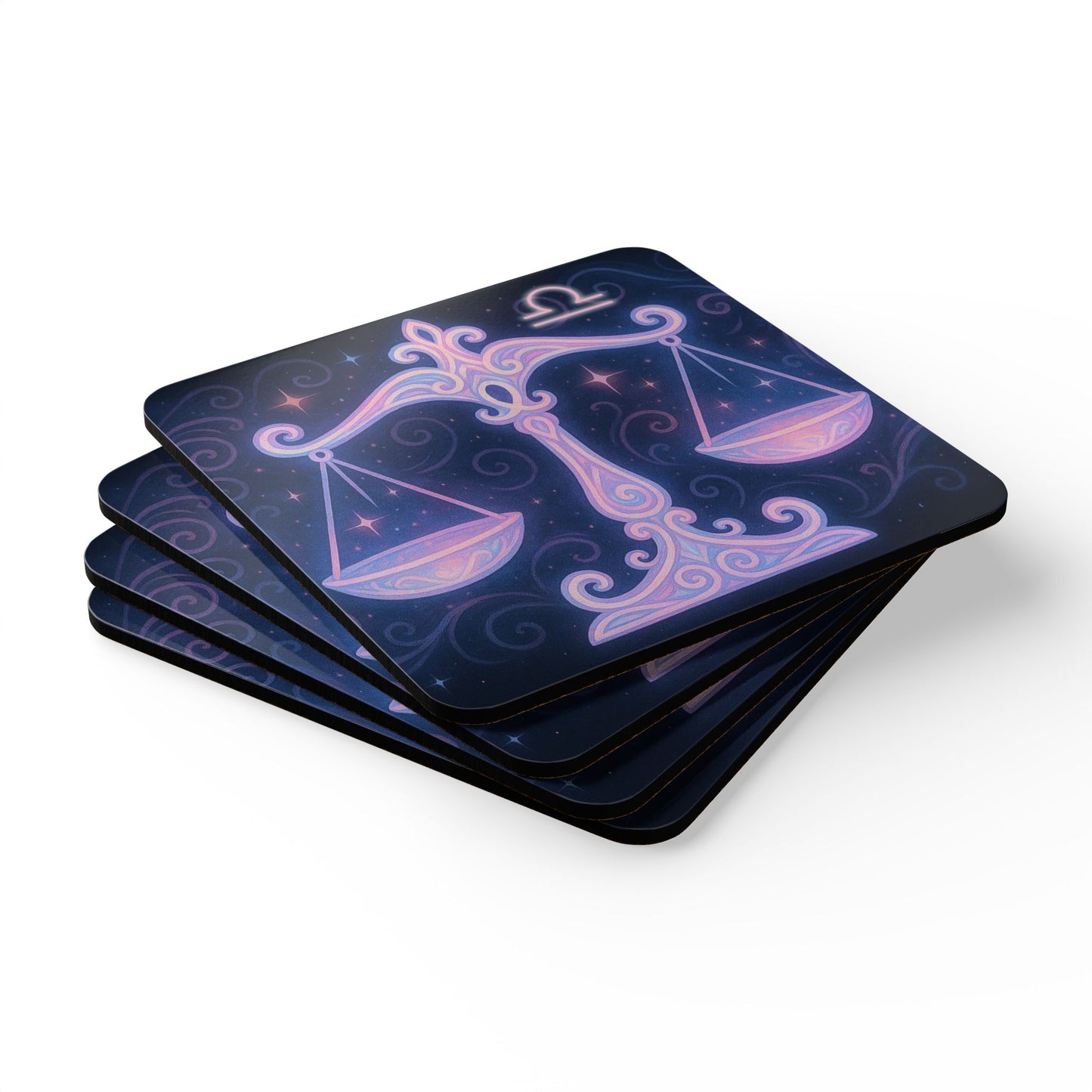 Astrological Libra Balance Coaster Set - Zodiac Decor for Home & Celebrations