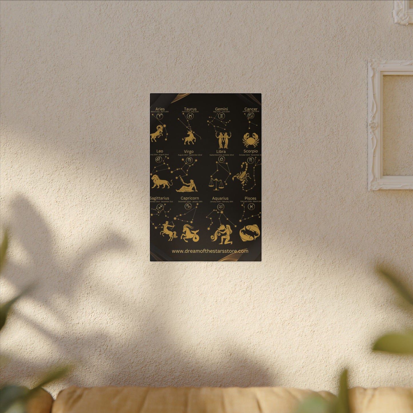 Zodiac Constellation Canvas Print, Astrology Wall Art, Horoscope Decor, Star Sign Home Décor, Celestial Gift Idea