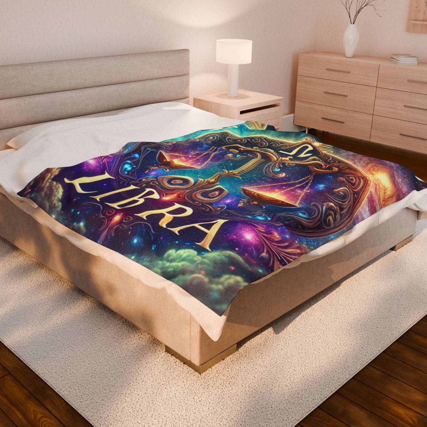 Libra Velveteen Plush Blanket - Astrological Cozy Throw for Astrology Lovers