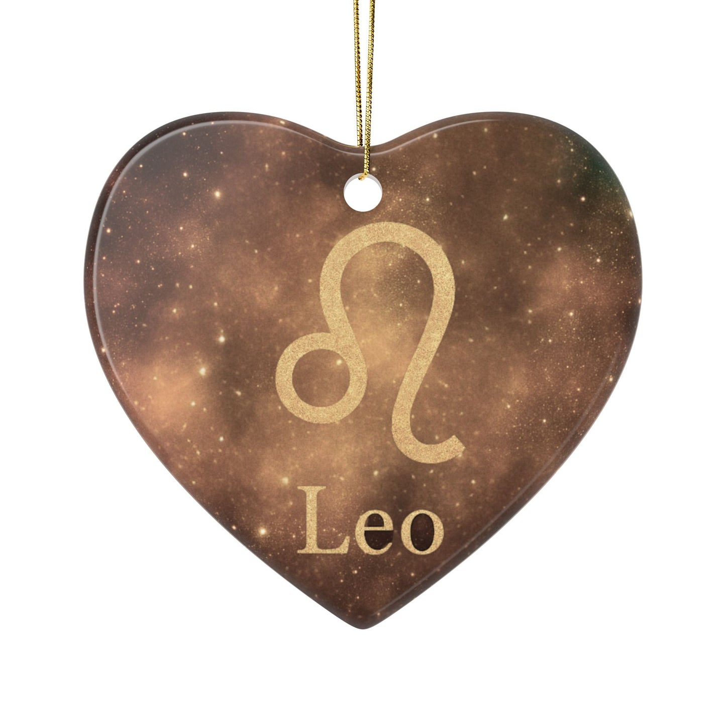 Leo Ceramic Ornament - Double-Sided Zodiac Decor for Astrology Lovers