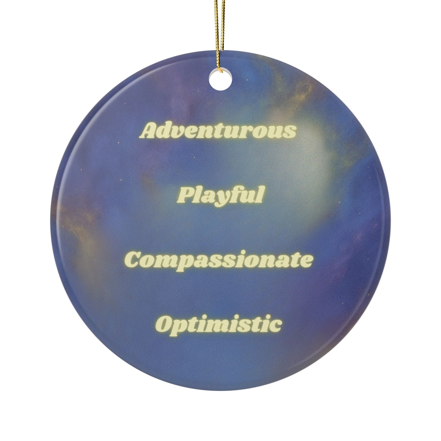 Sagittarius Ceramic Ornaments - 2-Sided Print with Zodiac Symbols and Traits