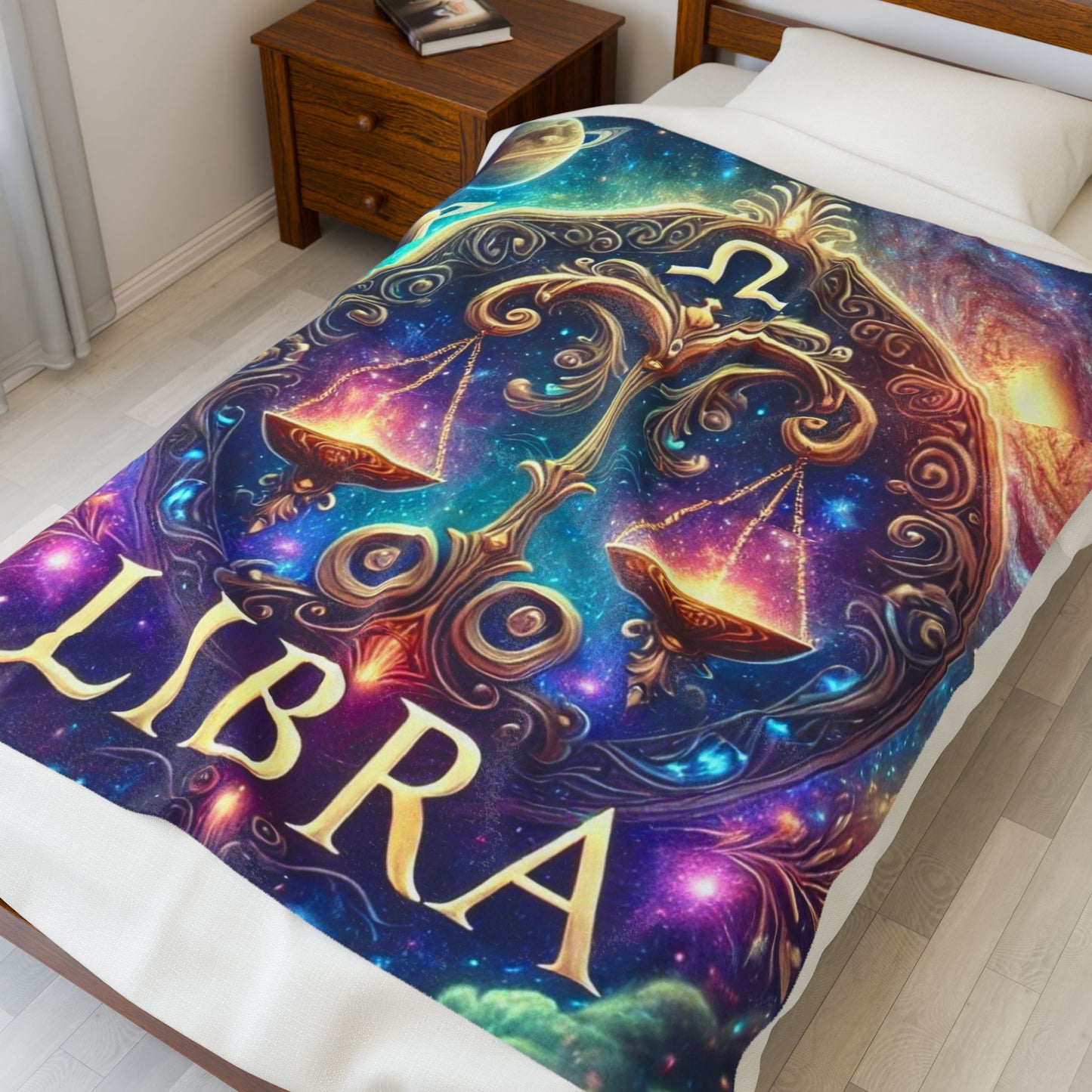 Libra Velveteen Plush Blanket - Astrological Cozy Throw for Astrology Lovers