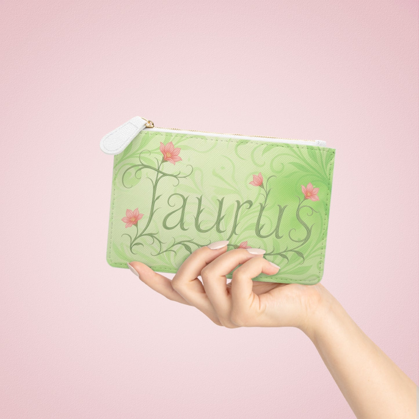 Taurus Mini Clutch Bag, Zodiac Accessories, Astrology Gift, Floral Wallet, Celestial Fashion, Horoscope Clutch