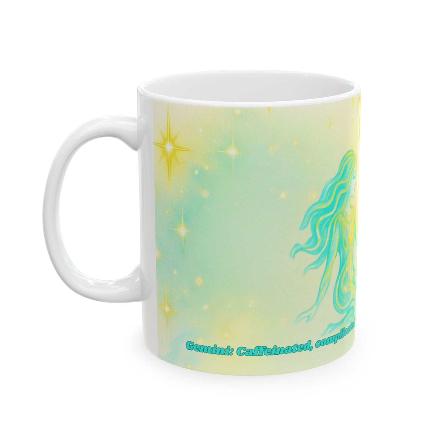 Gemini Zodiac Ceramic Mug - 11oz & 15oz - Mystical Twin Design for Astrology Lovers