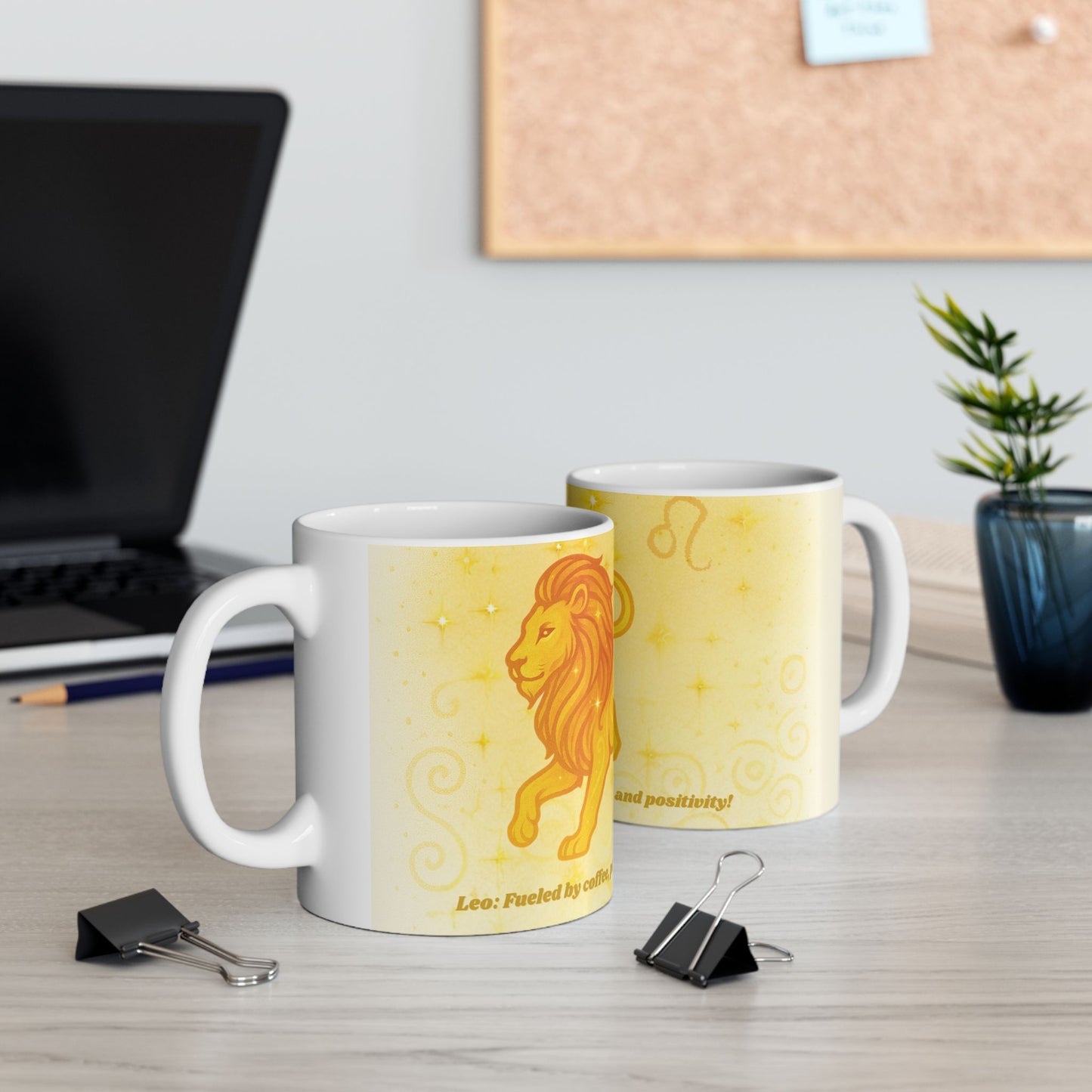 Lion Ceramic Mug - 11oz & 15oz - Perfect for Coffee Lovers and Zodiac Enthusiasts