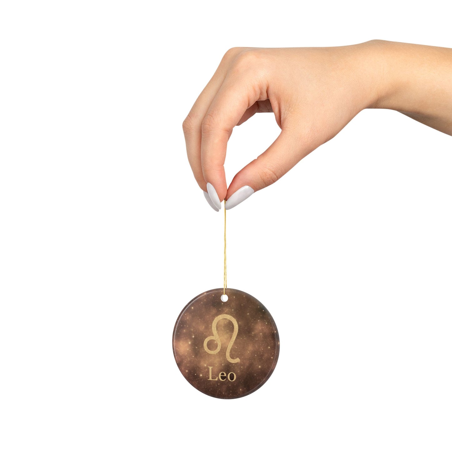 Leo Ceramic Ornament - Double-Sided Zodiac Decor for Astrology Lovers