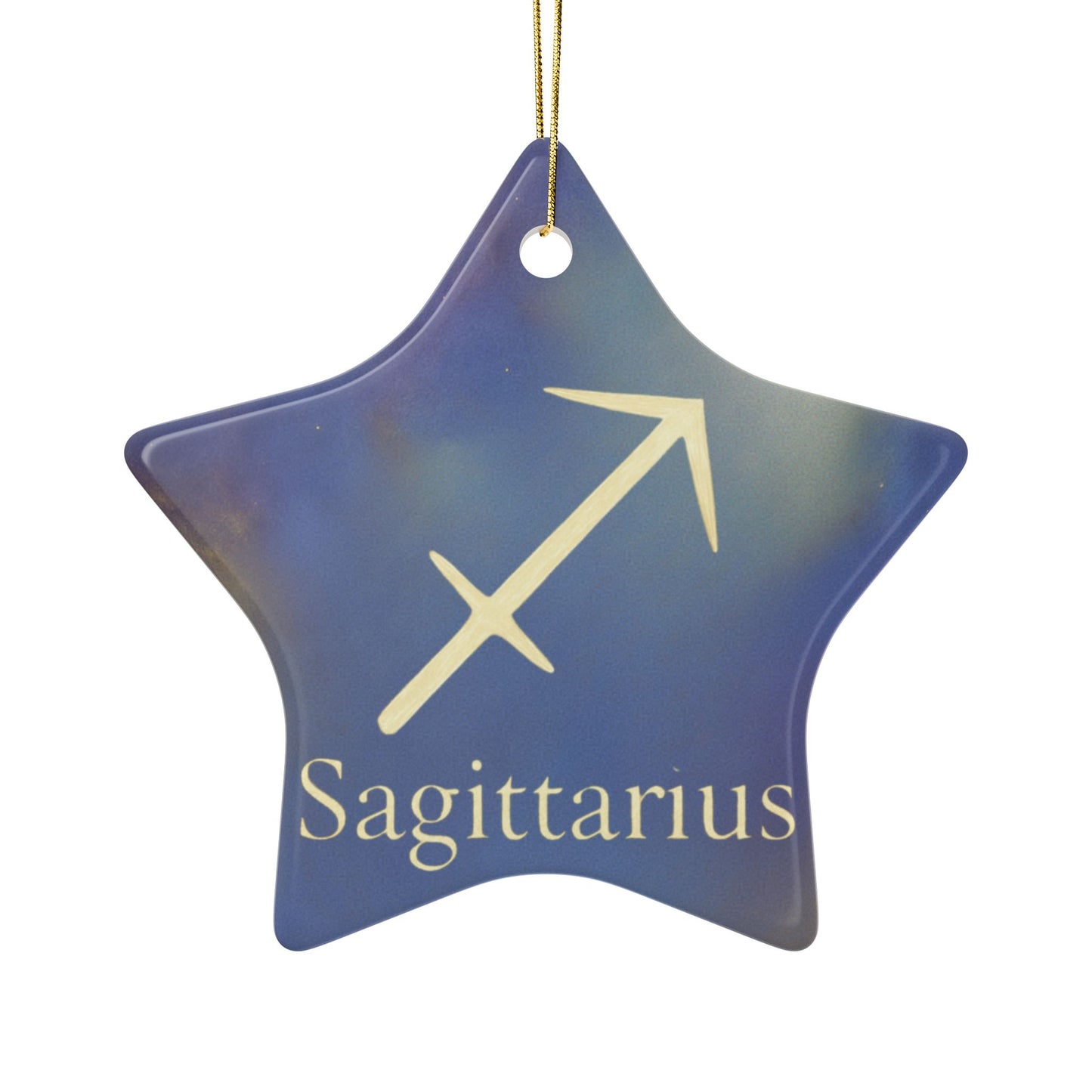 Sagittarius Ceramic Ornaments - 2-Sided Print with Zodiac Symbols and Traits