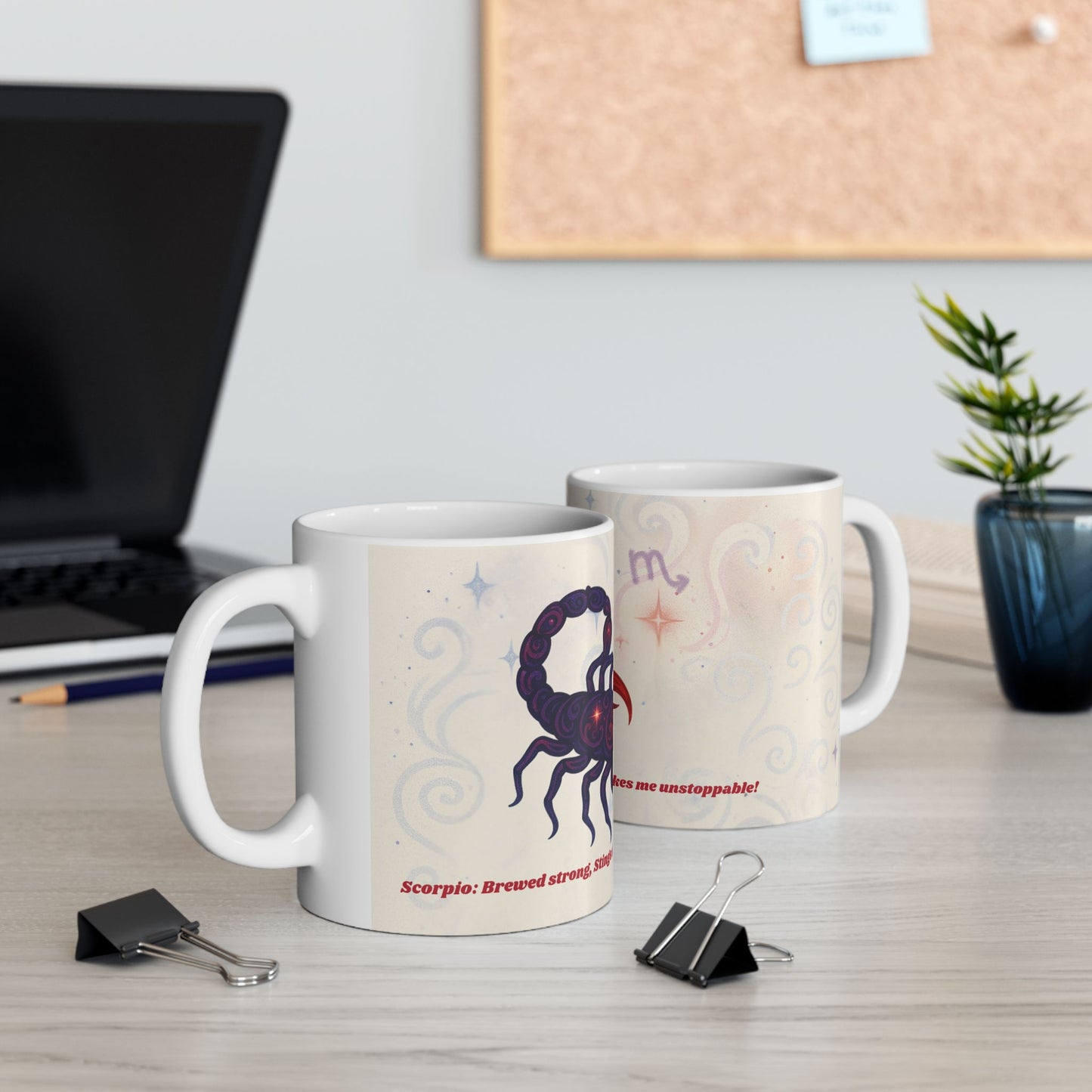 Astrology Scorpio Ceramic Mug - Coffee Makes Me Unstoppable - 11oz & 15oz