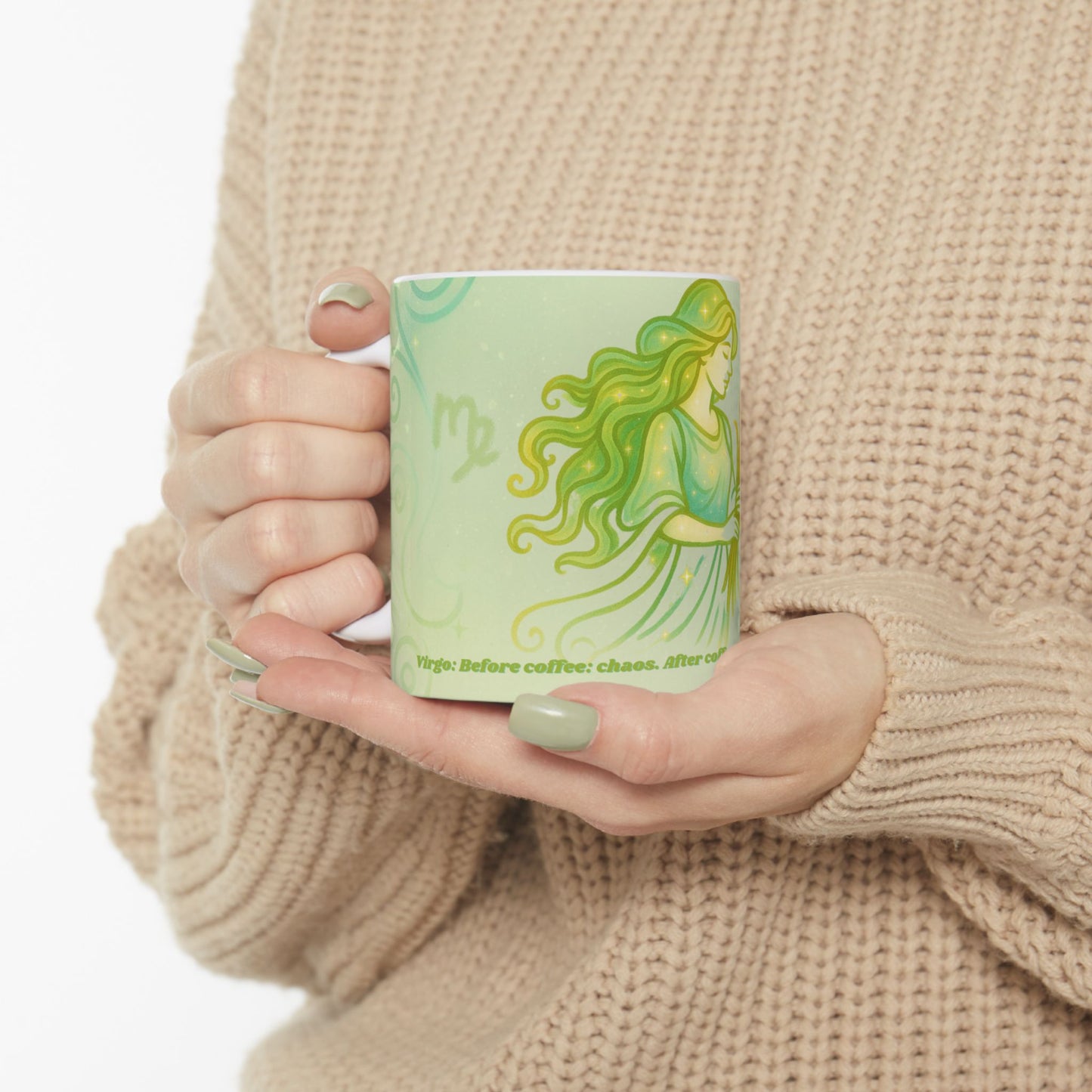 Serene Virgo Goddess Ceramic Mug - 11oz & 15oz
