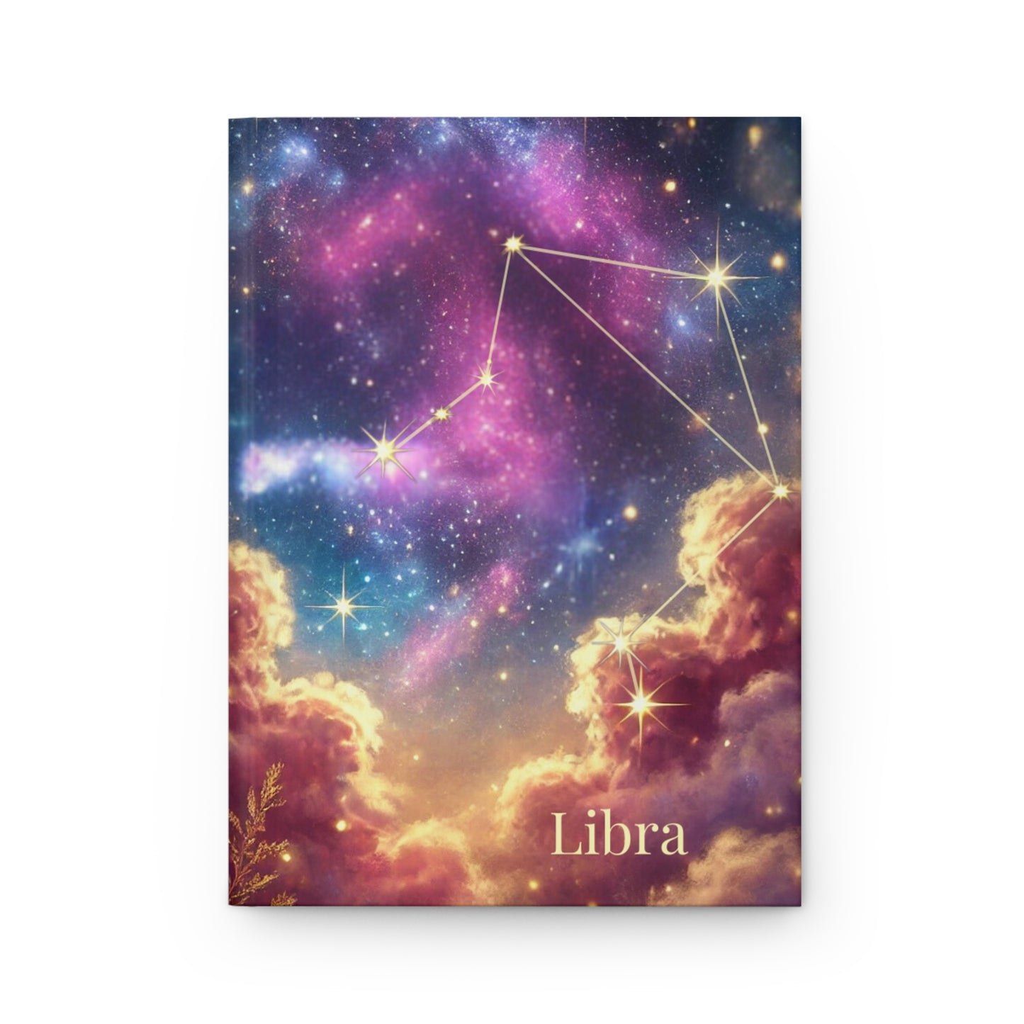 Libra Hardcover Journal - Celestial Astrology Design for Star Sign Lovers