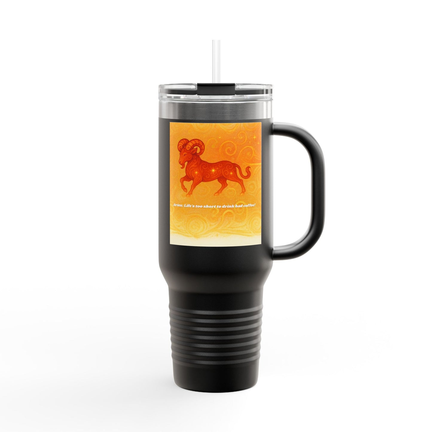 Aries Colorful Insulated Travel Mug - 40oz with Zodiac Design | Perfect for Gifts and On-the-Go