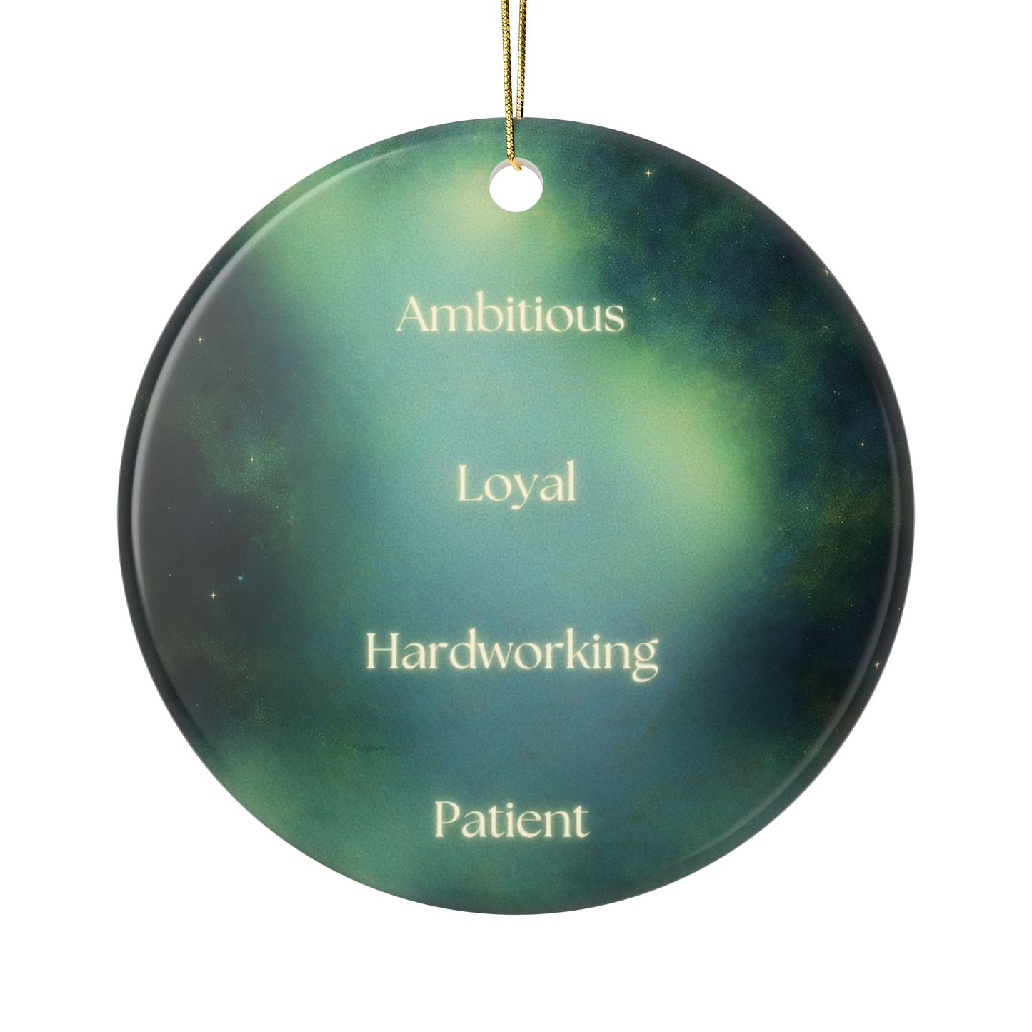 Capricorn Ceramic Ornament - 2-Sided Zodiac Holiday Decoration