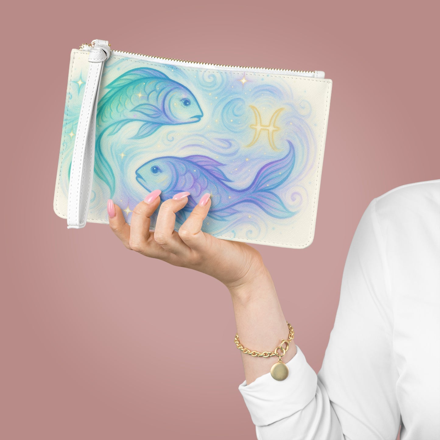 Pisces Clutch Bag - Artistic Zodiac Design for Astrology Lovers