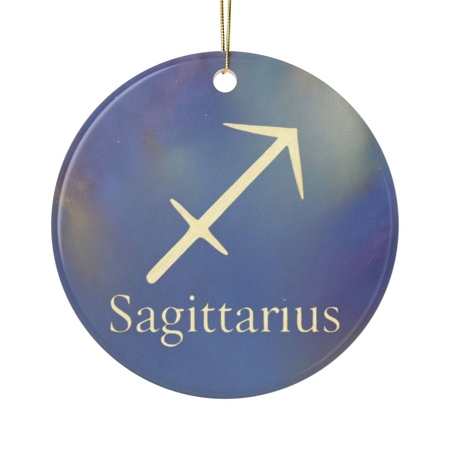 Sagittarius Ceramic Ornaments - 2-Sided Print with Zodiac Symbols and Traits