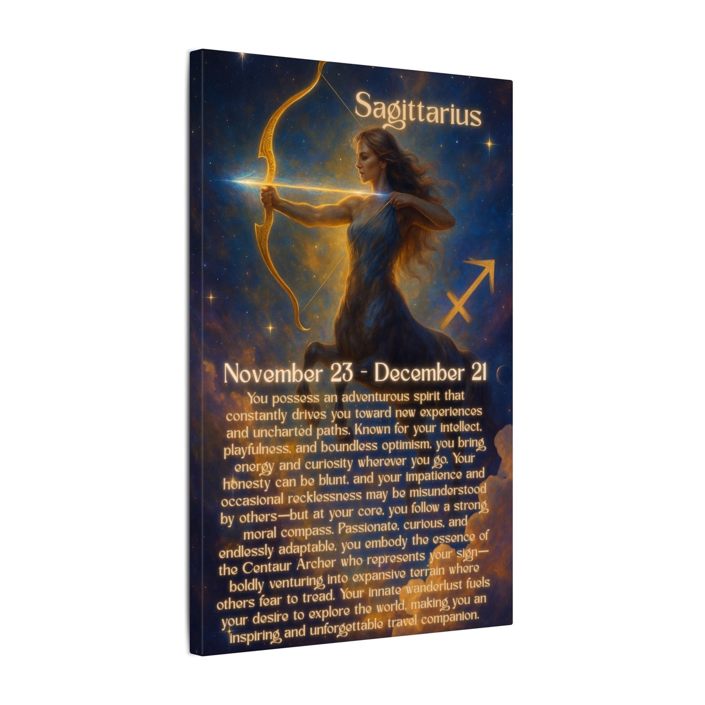 Sagittarius Wall Art - Zodiac Canvas Print for Astrology Lovers
