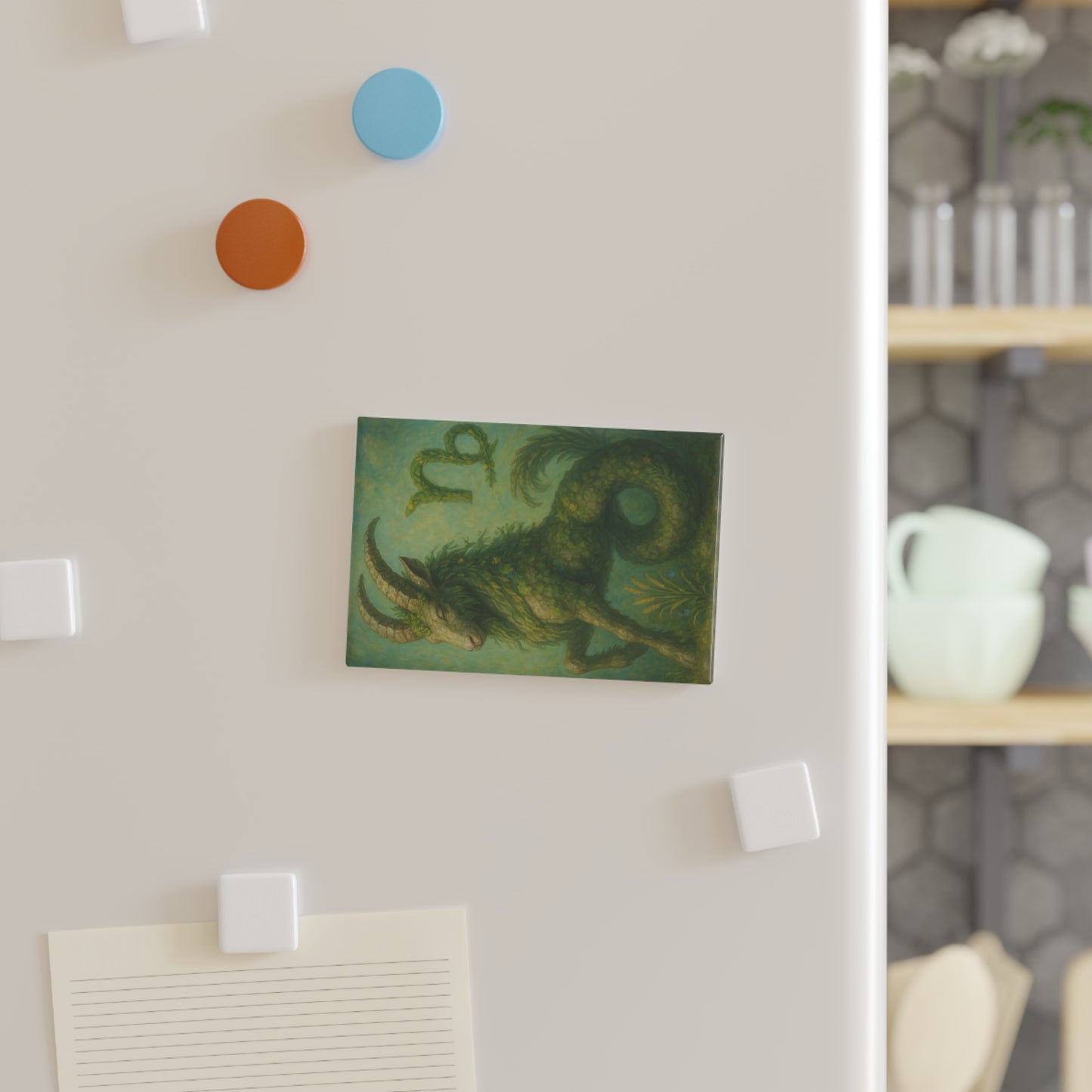 Mystical Capricorn Button Magnet, Zodiac Gift, Astrology Decor, Unique Fridge Magnet, Horoscope Art