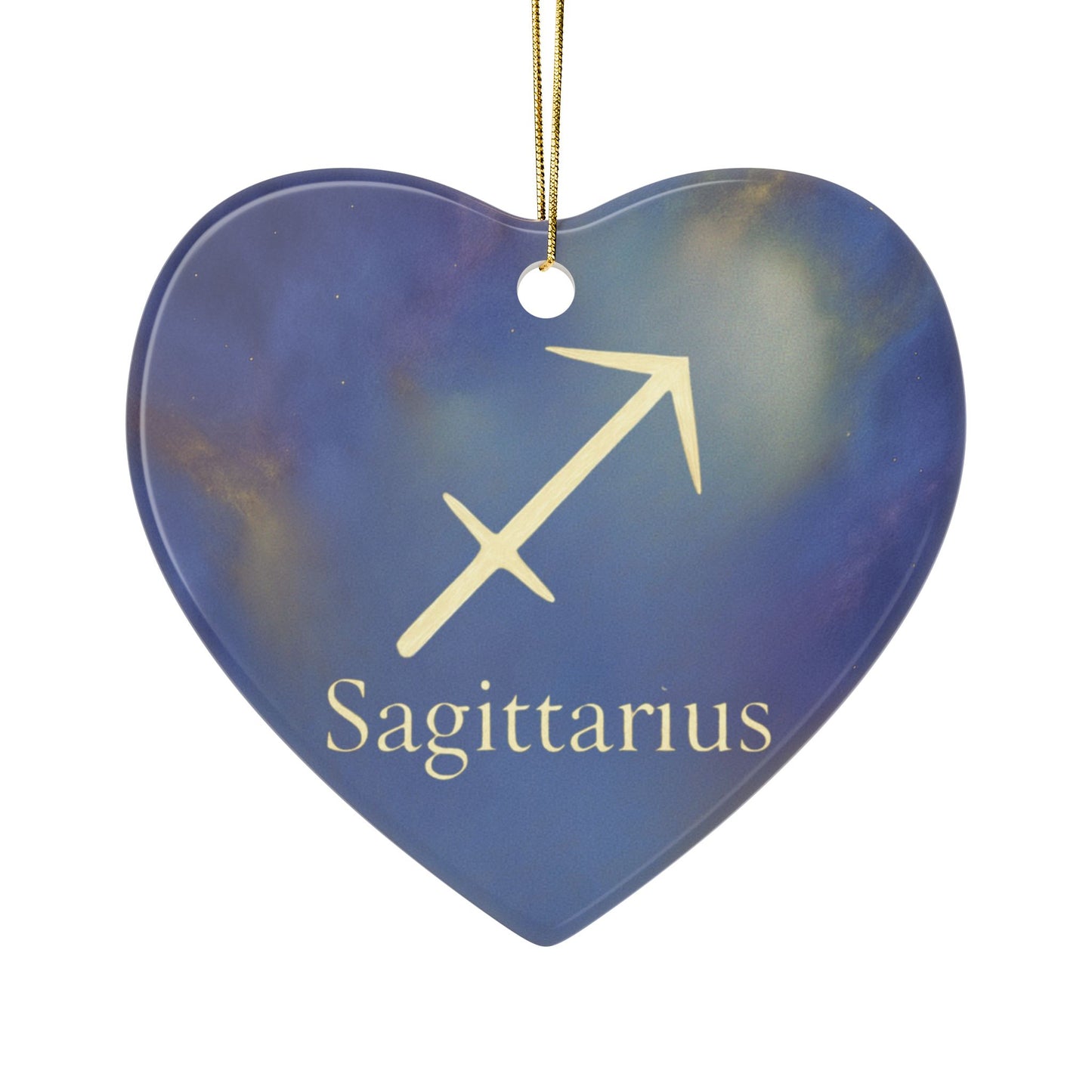 Sagittarius Ceramic Ornaments - 2-Sided Print with Zodiac Symbols and Traits